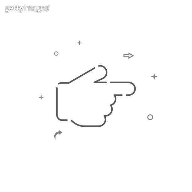 Hand pointer right arrow simple vector line icon. Symbol, pictogram ...