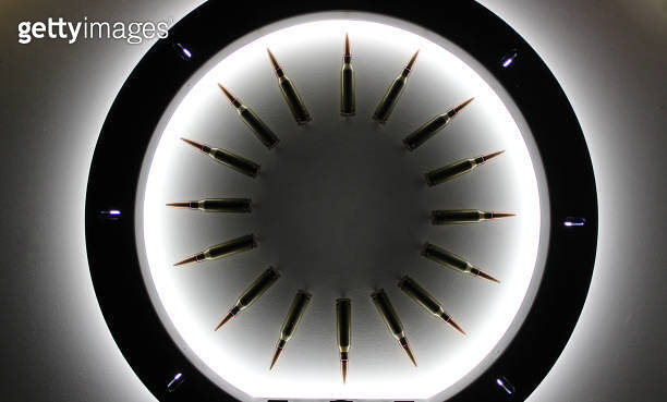 Bullet Back Rings Texture Perfect Circle Made Of Bullets With Soft Backlight From Ring Lamp ...