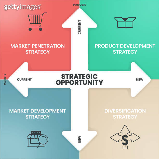 Strategic opportunity infographic diagram with icon vector for ...