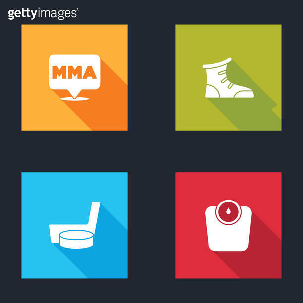 Set Fight club MMA, Sport boxing shoes, Ice hockey stick and puck and