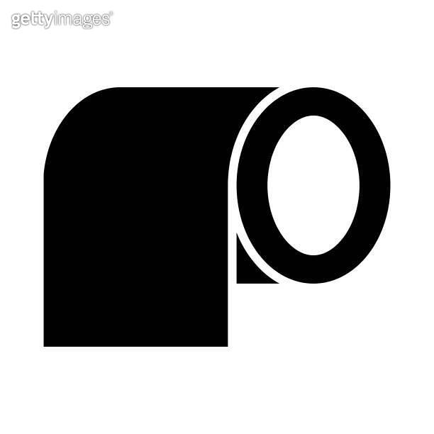 Toilet Paper Vector Glyph Icon For Personal And Commercial Use. 이미지