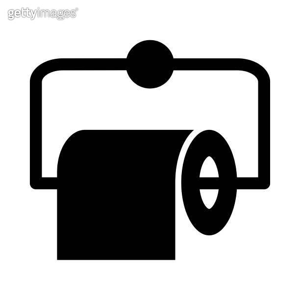 Toilet Paper Vector Glyph Icon For Personal And Commercial Use. 이미지