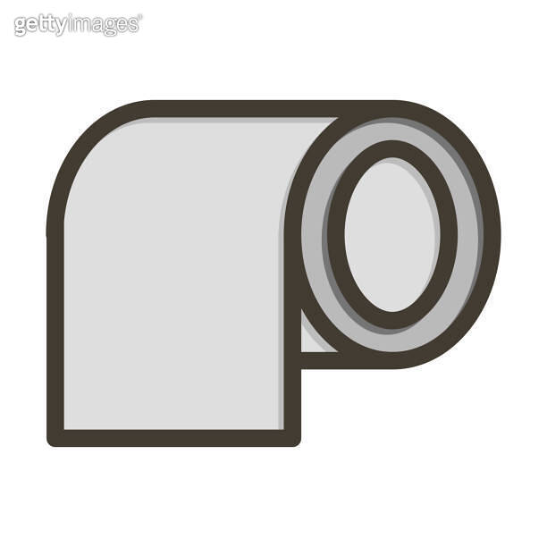 Toilet Paper Vector Thick Line Filled Colors Icon For Personal And