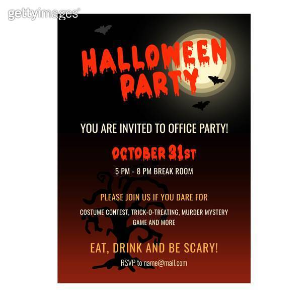 Halloween office party flyer 이미지 (1733141793) 게티이미지뱅크