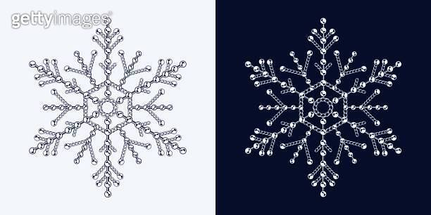 Snowflake Chain Opacity Fancy monochrome snowflake made of chains with ball beads (1657773537 ...