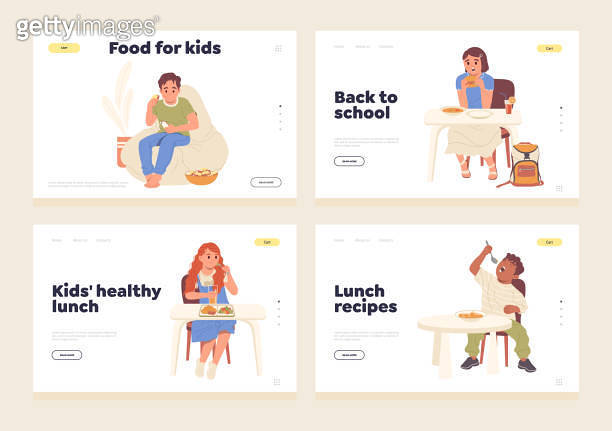 Food for kids, school canteen menu, healthy lunch for children and meal