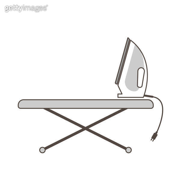 Simple iron and ironing board illustration material 이미지 (1500194588