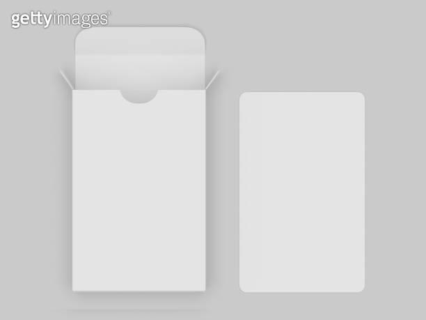 Blank stack of playing cards with box. 이미지 (1753669430) - 게티이미지뱅크