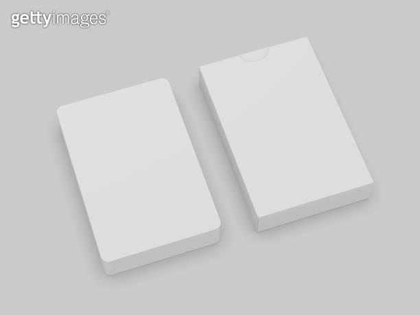 Blank stack of playing cards with box. 이미지 (1753669453) - 게티이미지뱅크