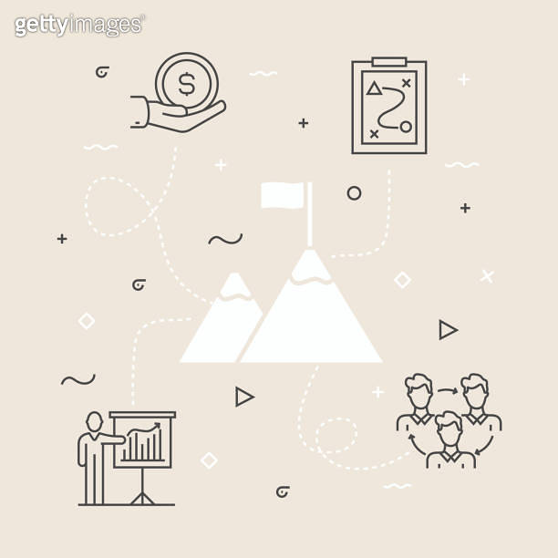 Strategy Sphere Business Strategy Related Vector Banner Design Concept. Global Multi ...