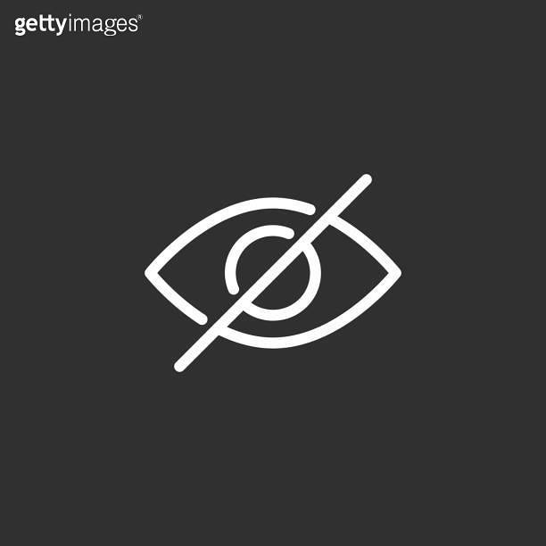 No eye icon, eye crossed out, hidden, invisible editable stroke icon