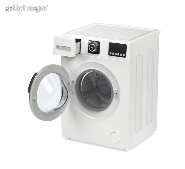 Empty front load washing machine 이미지 (1741081603) 게티이미지뱅크