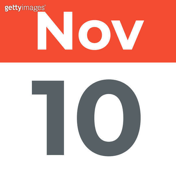November 10 Calendar Leaf. Vector Illustration 이미지 (1689058093) 게티이미지뱅크