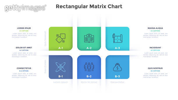 Data Matrix Rectangular Matrix chart with 6 rectangular cells arranged in rows and columns ...