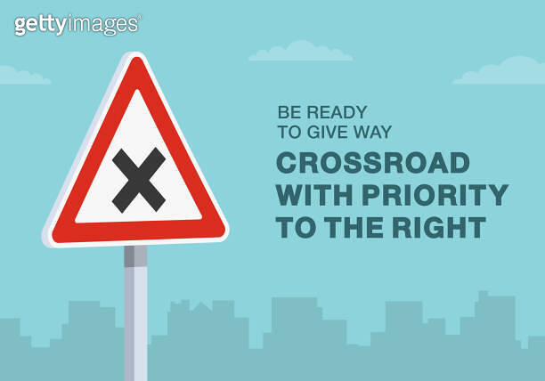 Safe driving tips and traffic regulation rules. Close-up of european ...