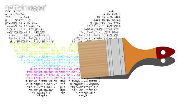 Source code shape butterfly, vector illustration 이미지 (1497471430) - 게티이미지뱅크