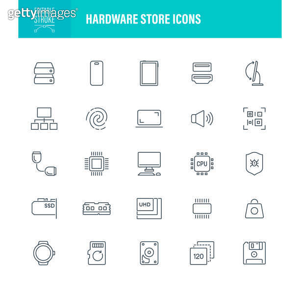 Hardware Icon Machine Hardware Store Icons Editable Stroke 이미지 (1626742911) - 게티이미지뱅크