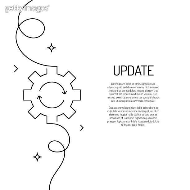 Continuous Line Drawing of Update Icon. Hand Drawn Symbol Vector ...