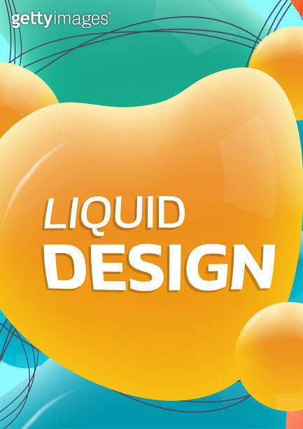Abstract background with 3d liquid shapes. Modern fluid poster, cover ...