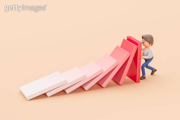 Problem Fall Into Character man stopping falling problems, metaphor for leadership ...
