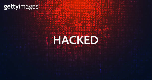 abstract binary signal or are warned hacked by viruses, malware or ...