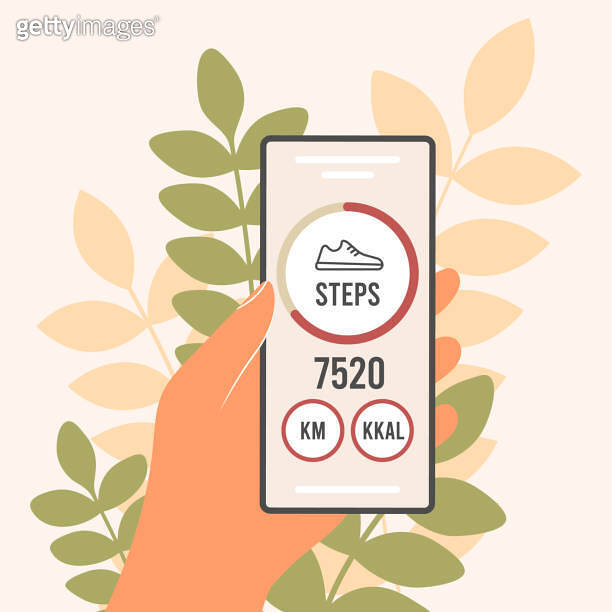 Pedometer in a mobile phone. An application that counts steps and