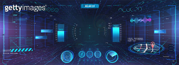 Display VR with Head Up Interface HUD 이미지 (1484585783) - 게티이미지뱅크