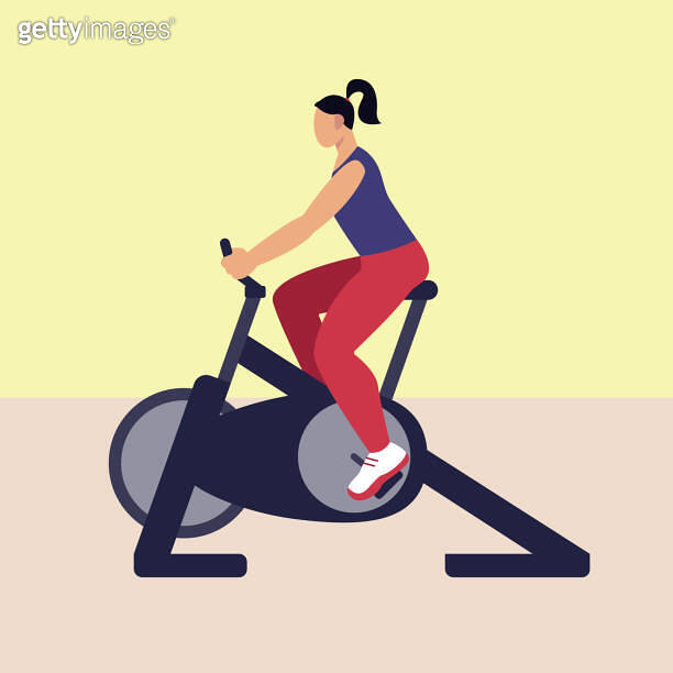 Adult woman training on exercise bike. Time for cardio exercises in gym 이미지 (1777862489) 게티이미지뱅크