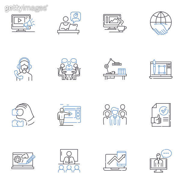 Process line icons collection. Workflow, Procedure, System, Methodology ...