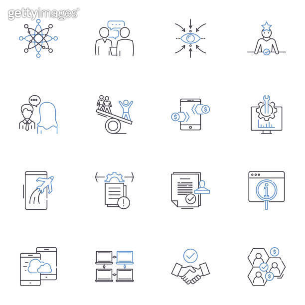 Character building line icons collection. Integrity, Empathy ...