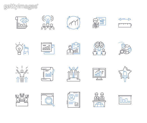 Market growth line icons collection. Expansion, Upsurge, Thriving ...