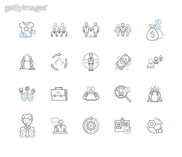 Iterative process line icons collection. Evolutionary, Feedback ...