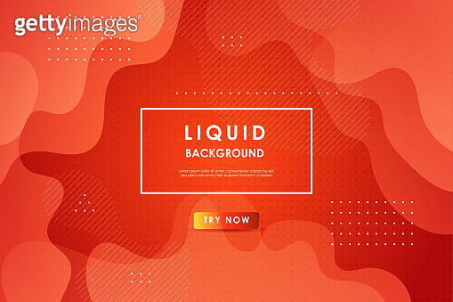 abstract orange gradient wavy light liquid color with geometric shape ...