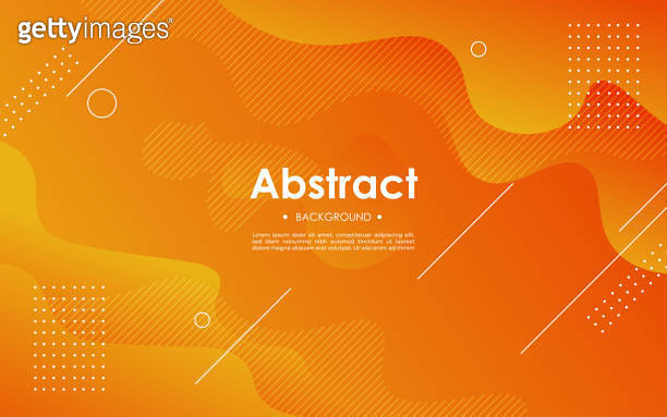 abstract orange gradient wavy light liquid color with geometric shape ...