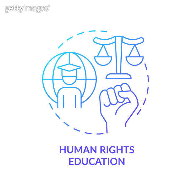 Human rights education blue gradient concept icon 이미지 (1482993955) - 게티 ...