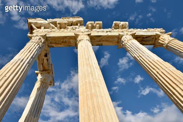 temple of apollo and athena, side, manavgat, antalya, turkiye 이미지 ...