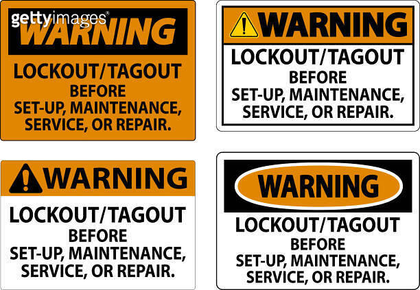 Warning Label: Lockout/Tagout Before Set-Up, Maintenance, Service Or ...