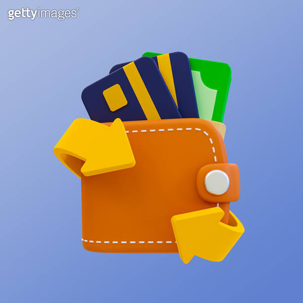 3d minimal expenses payment concept. business transaction. money ...