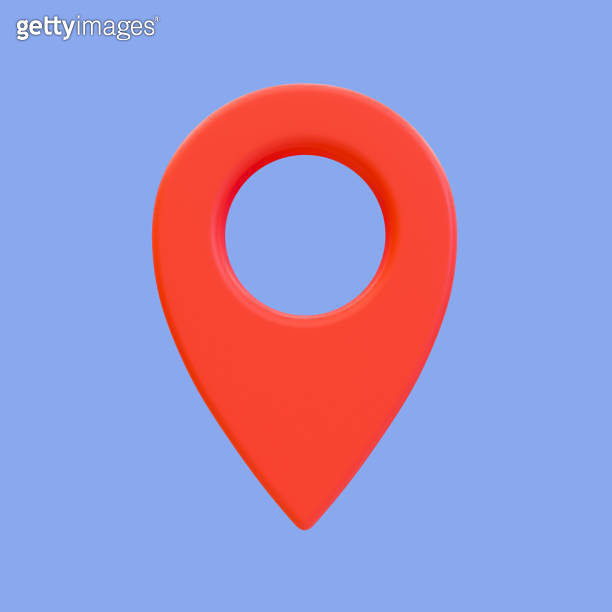 3d minimal location pin icon. Marking a position. trip destination with ...