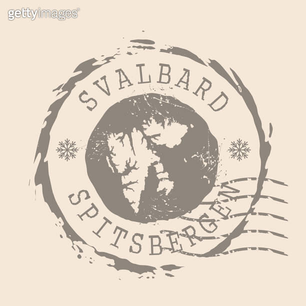 Stamp Postal of Svalbard Map Silhouette - 1729237974 