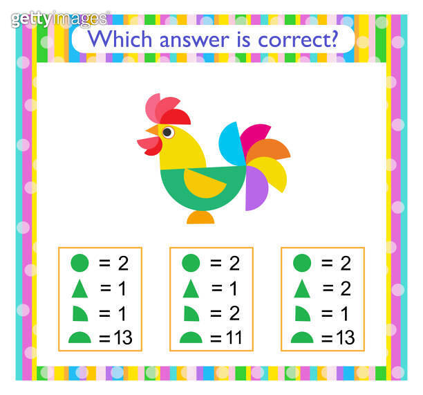 Math activity for kids. Need to find the correct answer. Cartoon ...