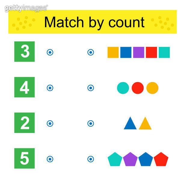 Math activity for kids. Developing numeracy skills. Count geometric ...
