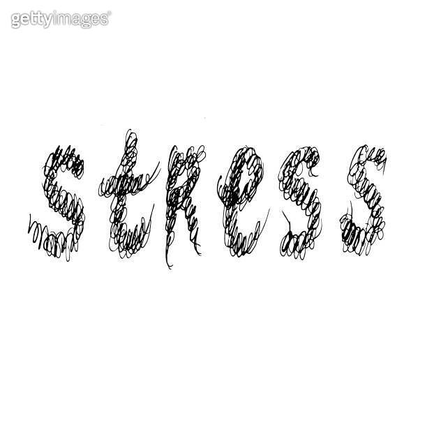 Stressful Lettering Handwritten text Stress. Lettering. Vector art illustration (1463125011 ...