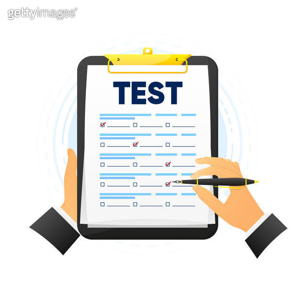 The Student Fills In The Answers To The Exam Test School And The student fills in the answers to the exam test school and