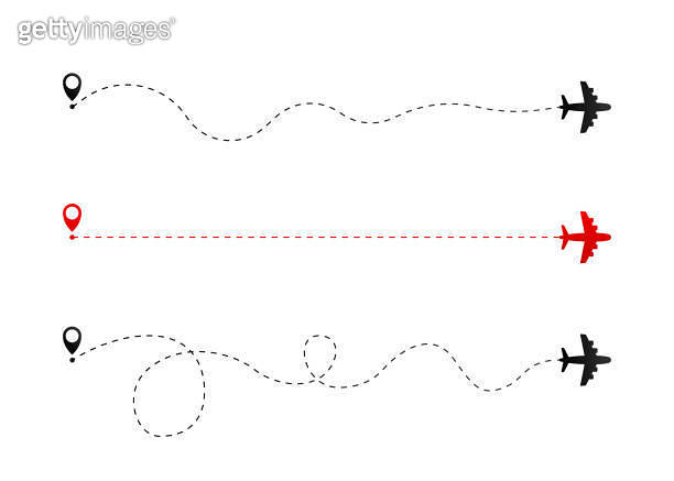 Flight Path Simple Flat flight path. Travel with different itinerary options. The path to ...