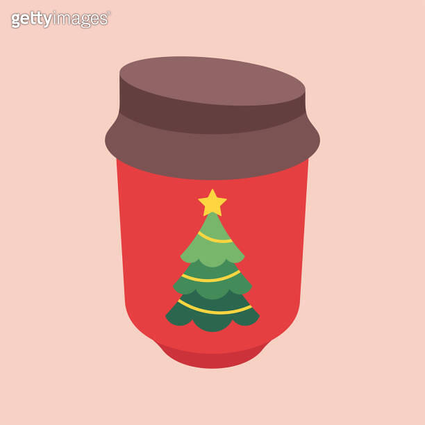Christmas paper coffee cup vector illustration 이미지 (1838580456) 게티이미지뱅크