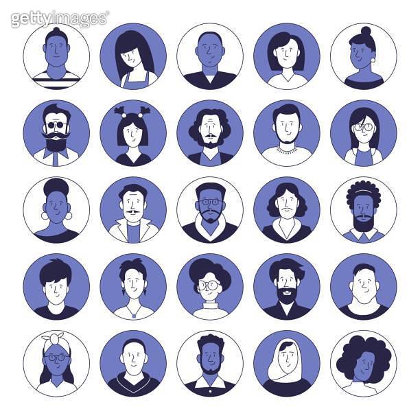 Various Users A set of portraits of various people of different sexes and races ...