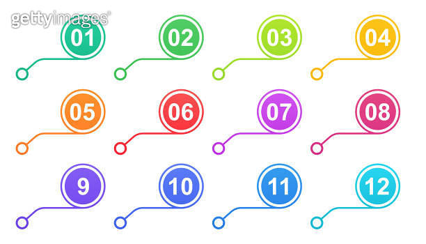 Bullet numbers. Infographic buttons and points. Icon with numbers from ...