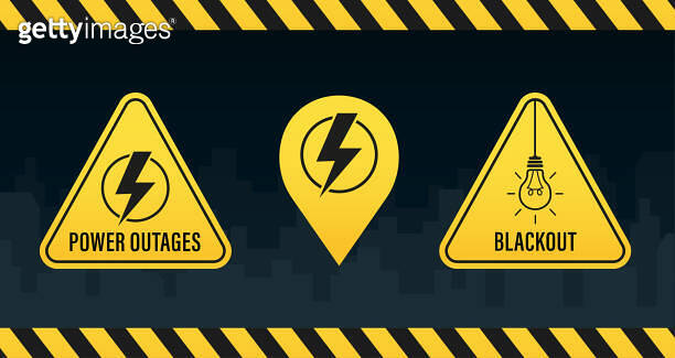 Power outage. Blackout. Symbol without electricity. Banner of a power ...
