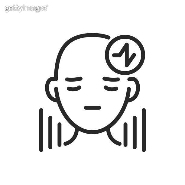 Hyper Tension Headache Icon. Vector Editable Isolated Sign Indicating